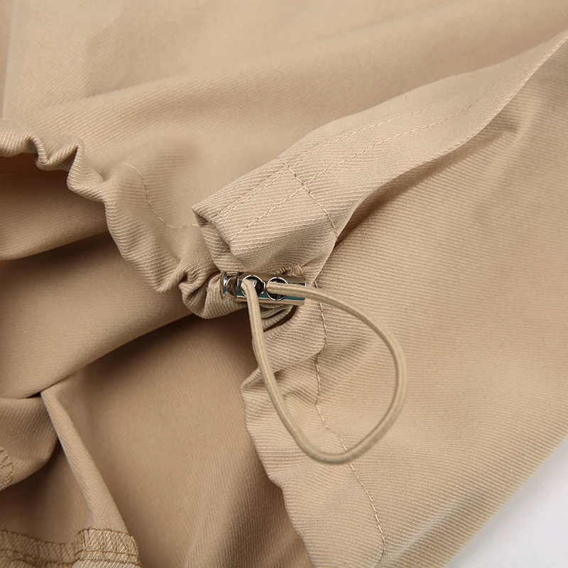 Street Style Casual Loose Adjustable Waist Baggy Cargo Pants Women Fashion Streetwear