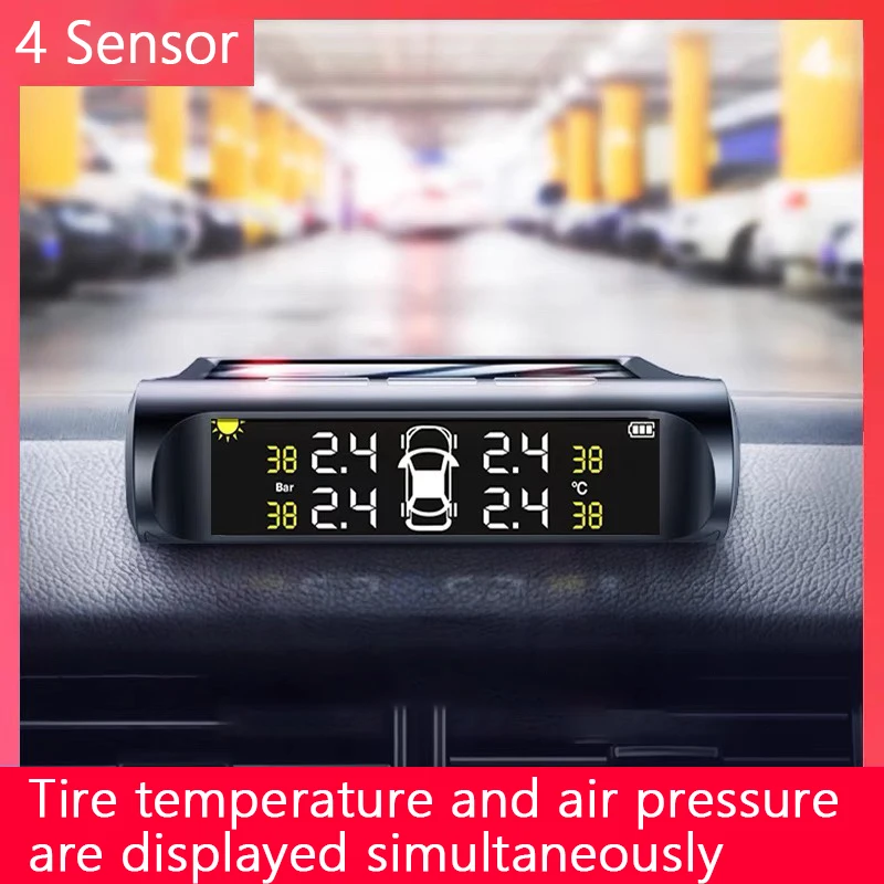 Wireless Solar TPMS with 4 Sensors for Auto Safety