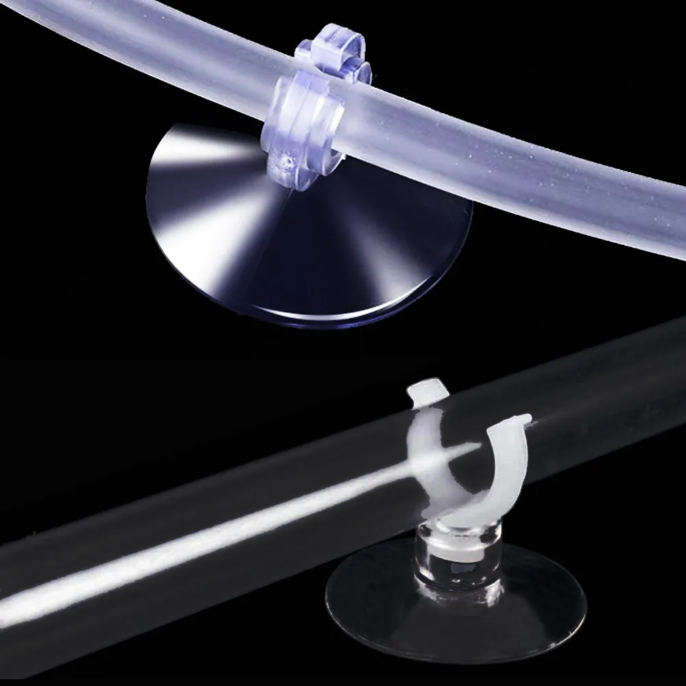 Aquarium Fish Tank Suction Cup Sucker Holders PVC Clear For 5/20mm Air Line Tube Hose Pump Wire