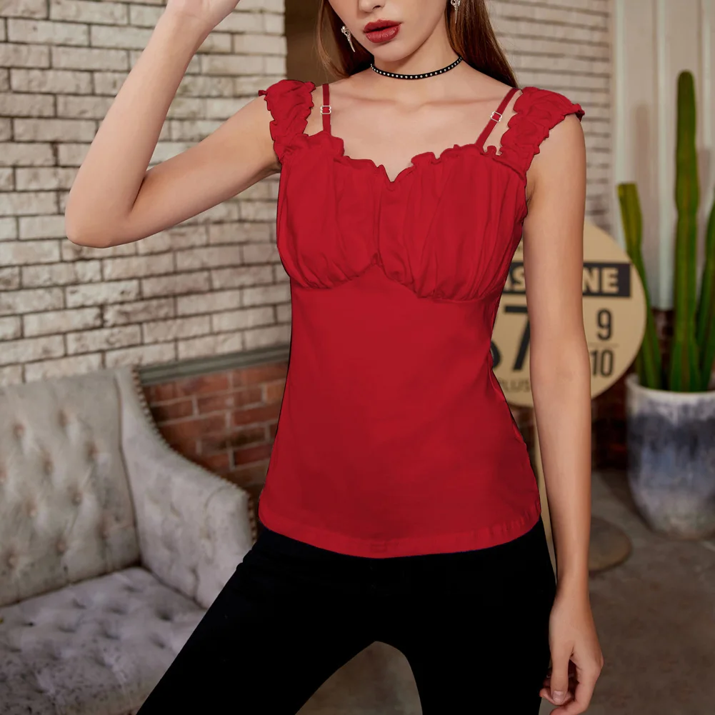 SD Off Shoulder Ruched Bodice Tops Women Renaissance Cotton Blouse Solid Off Shoulder Ruched Bust Cami Cute Y2K Trendy Tops A30