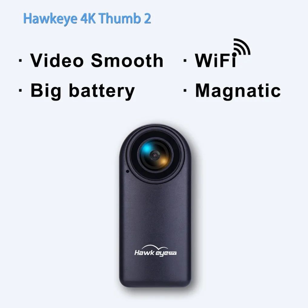 Hawkeye FPV 액션 카메라 흔들림 방지 와이파이 마그네틱 카메라, 야외 스포츠 DV 미니 썸 액션 캠, 4K, 30FPS, 12MP, 170 도
