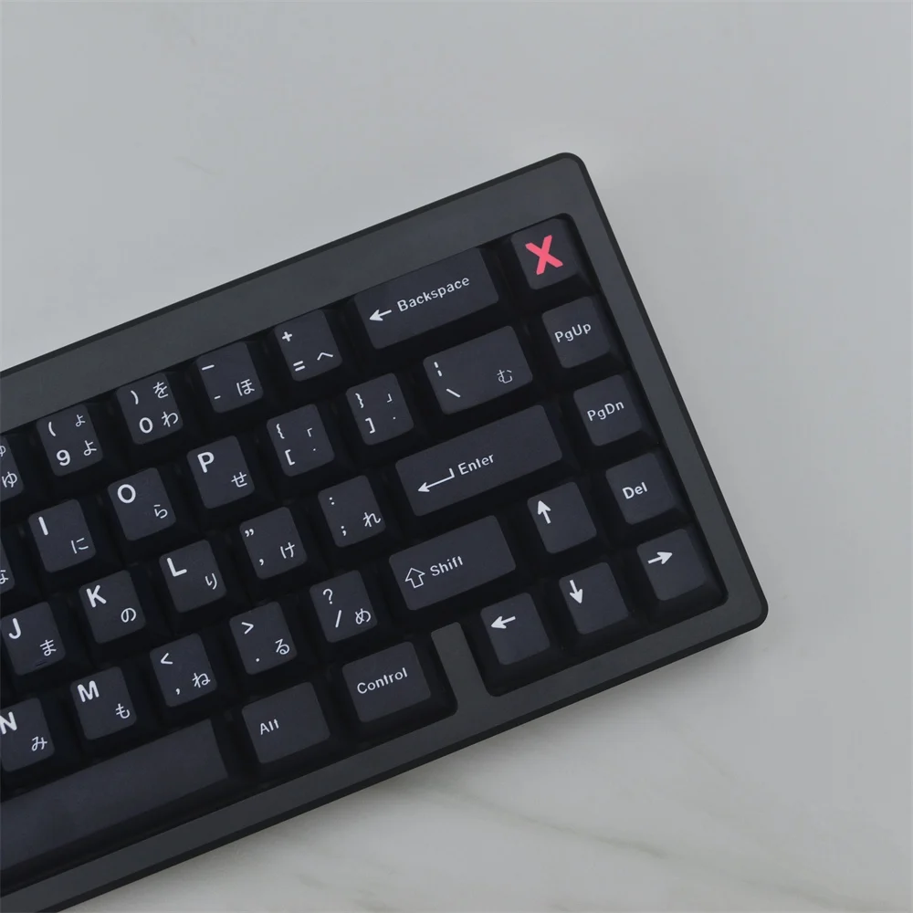 Keycap Teclado Mecânico Keycap Preto Perfil Cereja Gmk Wob Japonês Minimalista Pbt Sublimação Dye Interruptor mx 129 Chaves - Imagem 3