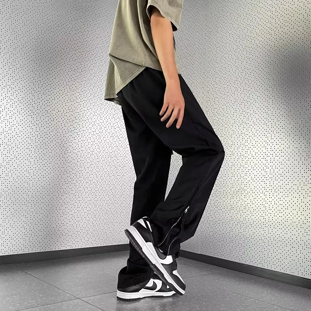 American Style College Style Straight Leg Pants Summer New Men And Women's Daily Travel Shopping Loose Casual Drawstring Pants