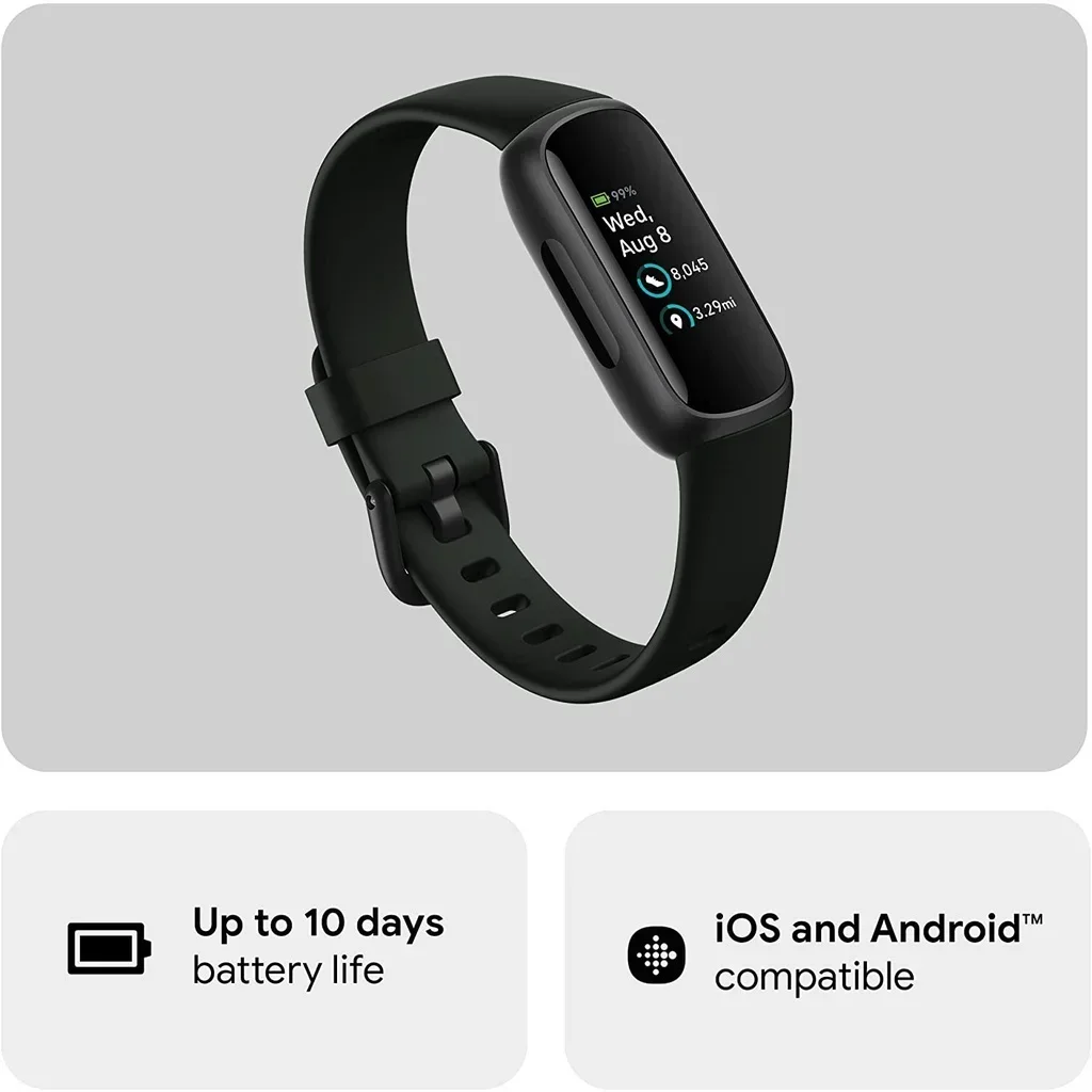 Original New Fitbit Inspire 3 Health & Fitness Tracker + Heart Rate Sport Bracelet Watch Bands 2