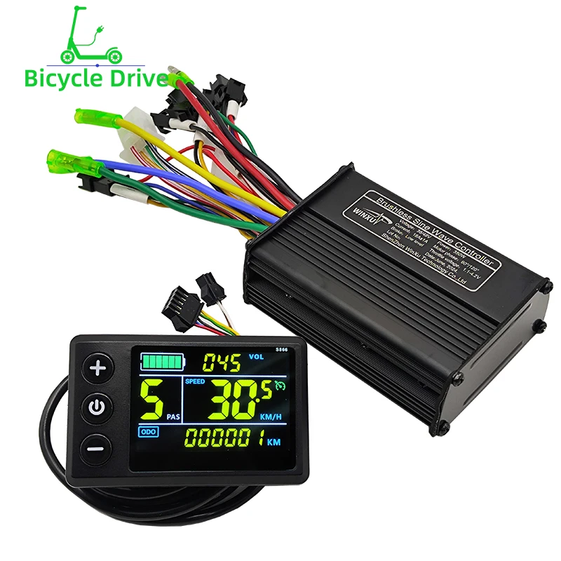 Kit Contrôleur Pour Vélo Électrique 36/48V – Onde Sinusoïdale S966 – Écran + Freins + Accélérateur
