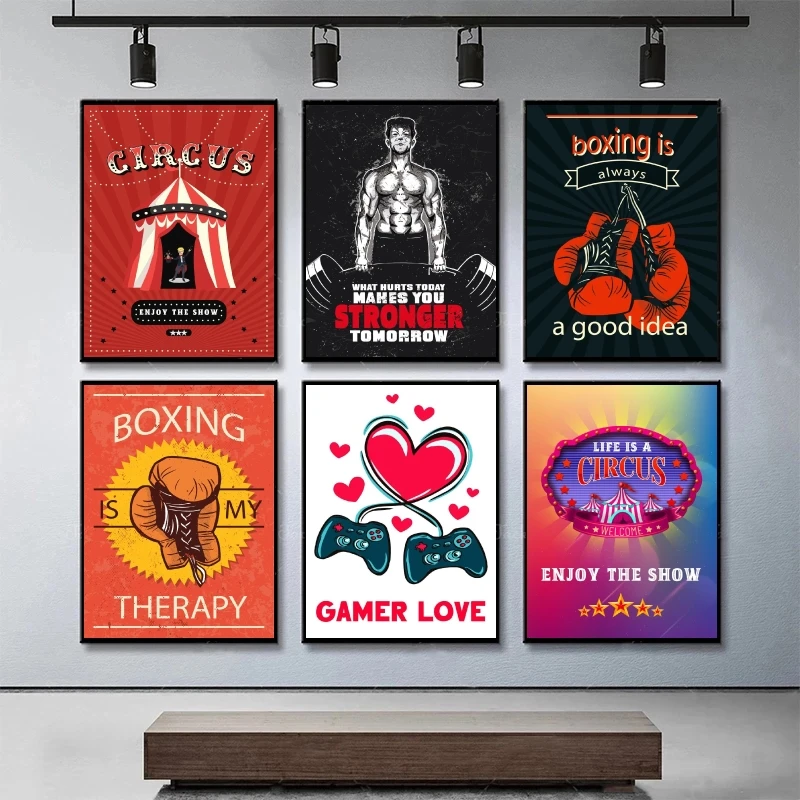 

Canvas Art Walls Painting Boxing Sport Quotes Comics Pictures Gifts Aesthetic Poster Modern Living Room Kid Action Figures