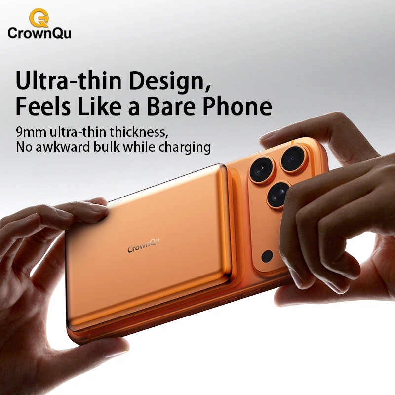 Batterie externe magnétique sans fil en métal 20W USB-C, charge rapide, portable, pour iPhone 17 16 15 14 13 12 Smartphone