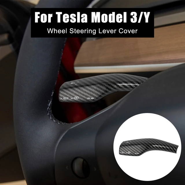 Auto Lenkrad Schalthebel Abdeckungen Für Tesla Modell 3 Y Schutz Spalte  Shifter Knob Rod Carbon Fiber Decortive Zubehör - AliExpress