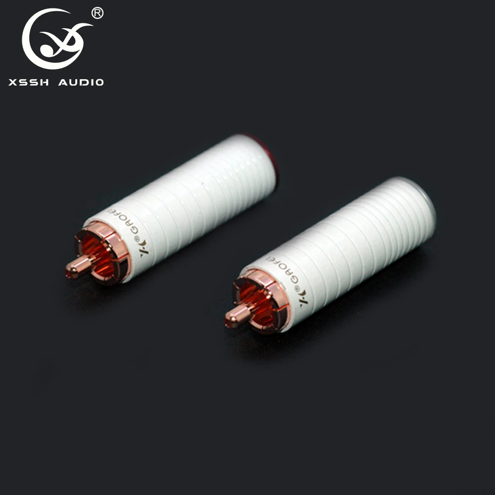 

Hi-end Lotus XSSH GF-RED05R белый корпус HIFI DIY красный чистая медь аудио видео RCA разъем для 8,5 мм кабеля проводной линии