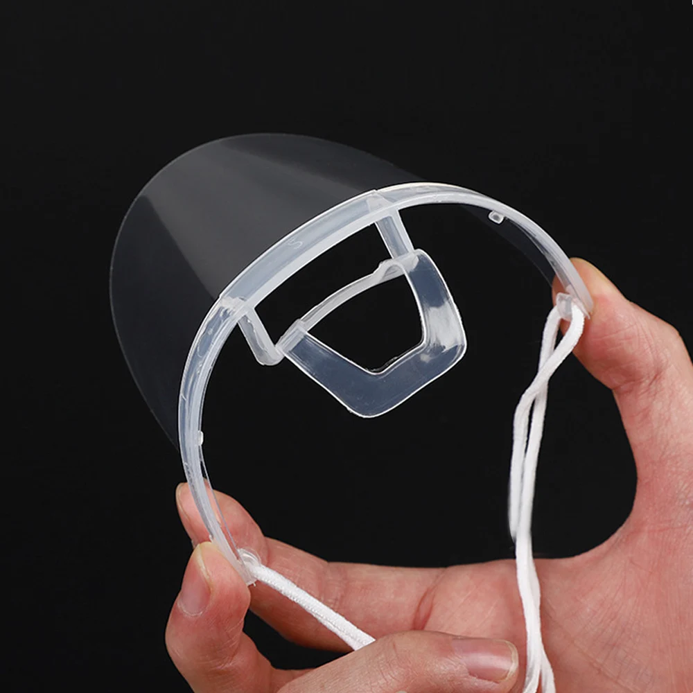 10Pcs Reusable Transparent Anti fog Mask Shield Cover Restaurant School Plastic Anti saliva Mouth Shield Mouth Mask Cover face mask