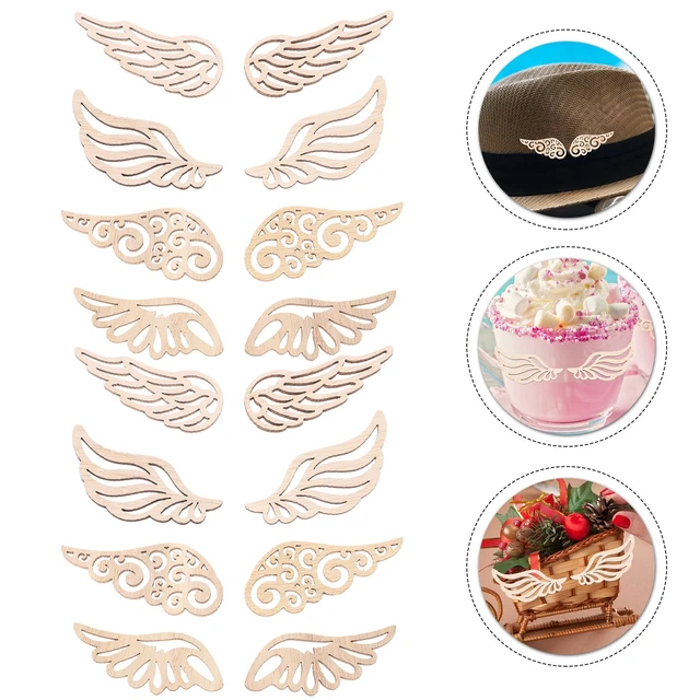 10pcs Wooden Cutouts Wood Wing Slices Wings Hollow Out Wooden Ornament  Cutouts Unfinished Wood Cutouts for Arts Crafts DIY Decor - AliExpress