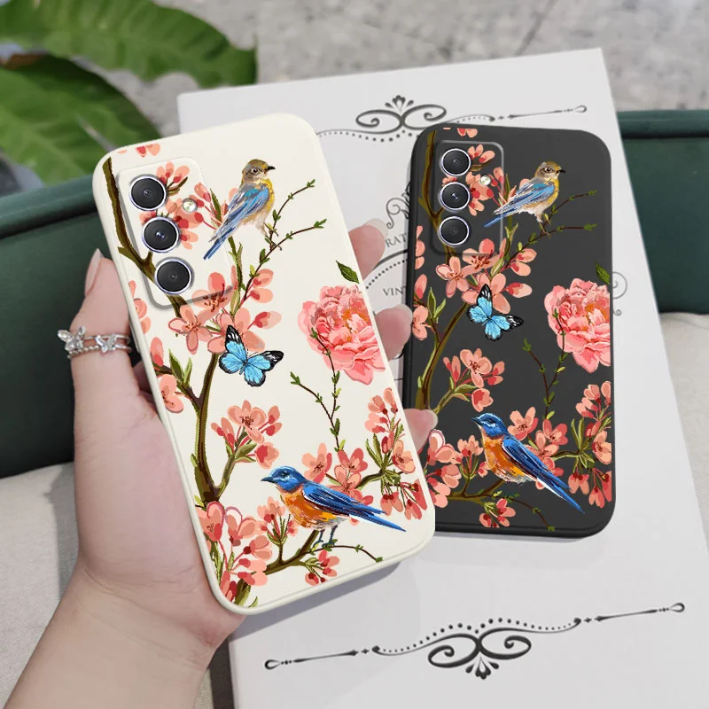 Elegant Bird and Floral Design Phone Case
