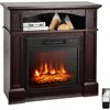 32" Electric Fireplace with Mantel, 1400W Freestanding Heater  W Remote Control & Adjustable Brightness, Multifunctional Mantel 1