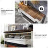 52" Electric Fireplace with Mantel, Freestanding Fireplace Heater TV Stand with 36" 3-Side Glass Insert for TVs 4