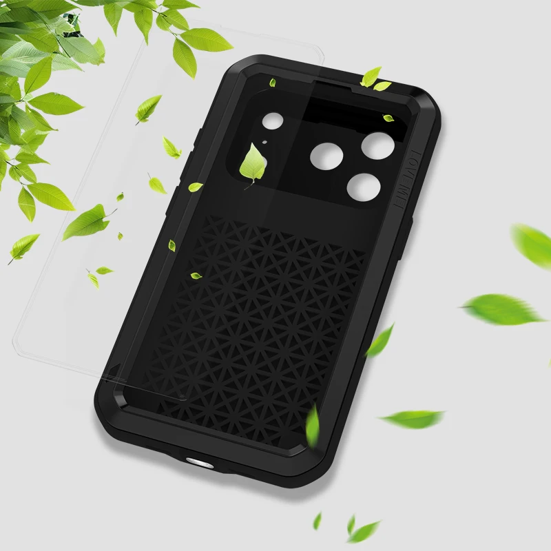 Military Grade Metal Protective Phone Case - Silicone Shockproof & Dustproof Cover