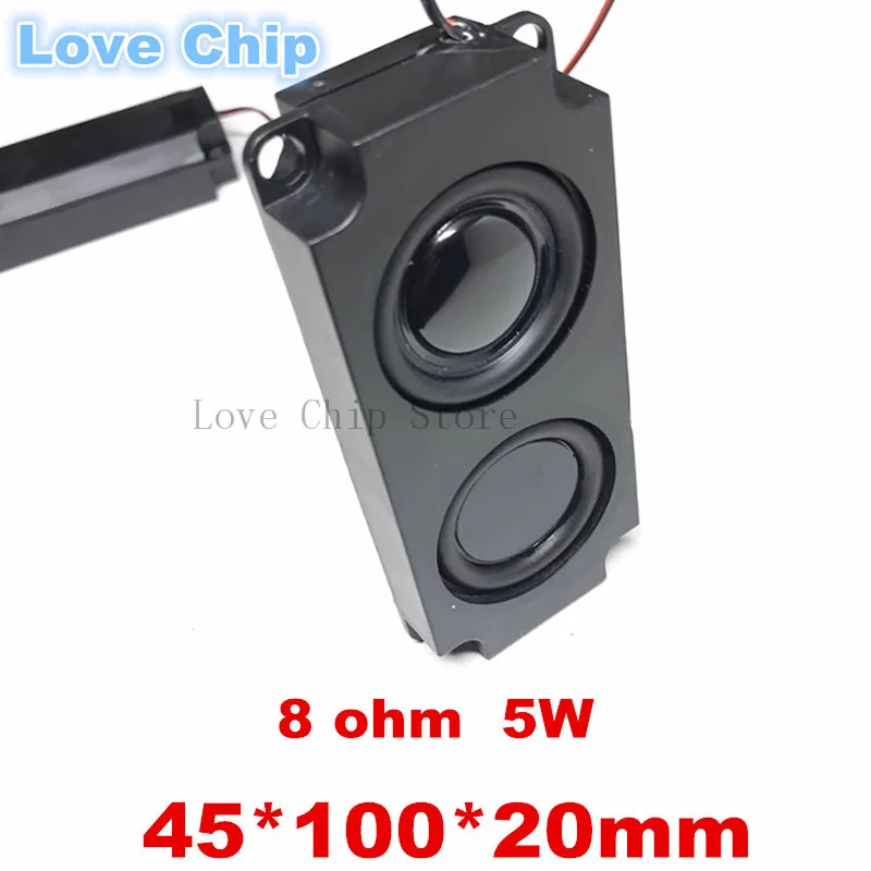 

1Pair Audio Portable Speakers 10045 LED TV Speaker 8 Ohm 5W Double Diaphragm Bass Computer Speaker 45*100mm