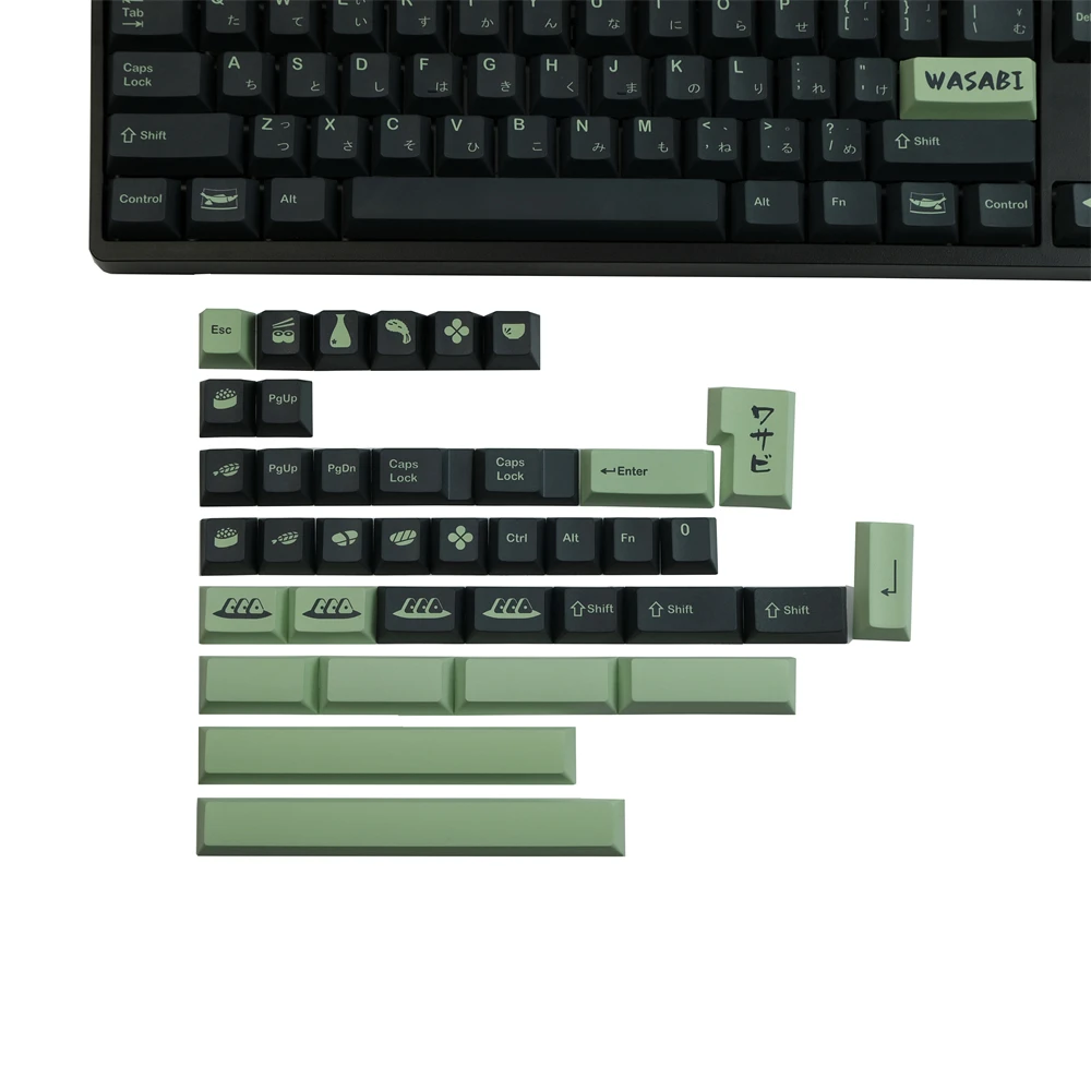 Gmk Wasabi Pbt Keycap Dye-sublimação Cereja Perfil Inglês Keycaps para Jogo Gateron mx Interruptor Teclado Mecânico - Imagem 3