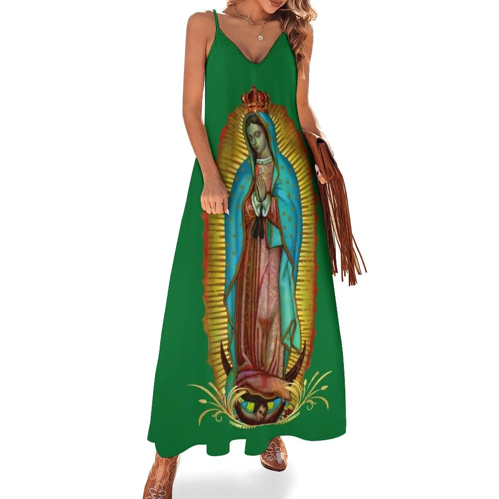 

New Our Lady of Guadalupe Virgin Mary 07 Sleeveless Dress Women's skirt Women's summer dress elegant women's dresses for wedding