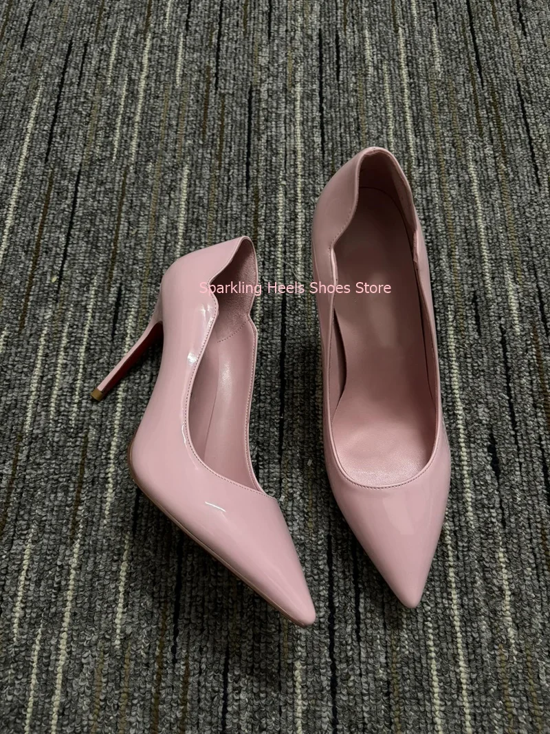 Graceful Woman 8cm 10cm 12cm Thin High Heel Pump Shoes Stiletto Heel Female Yellow Pink Black Single Shoes For Party Wedding Use 6