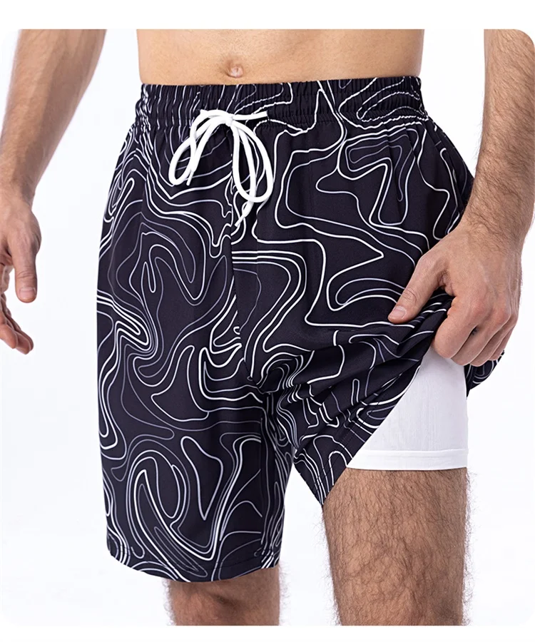 2024 Men's Sports Shorts Summer Fashionable Print Loose And Breathable Jogging Fitness Shorts Outdoor Travel Trend Beach pants