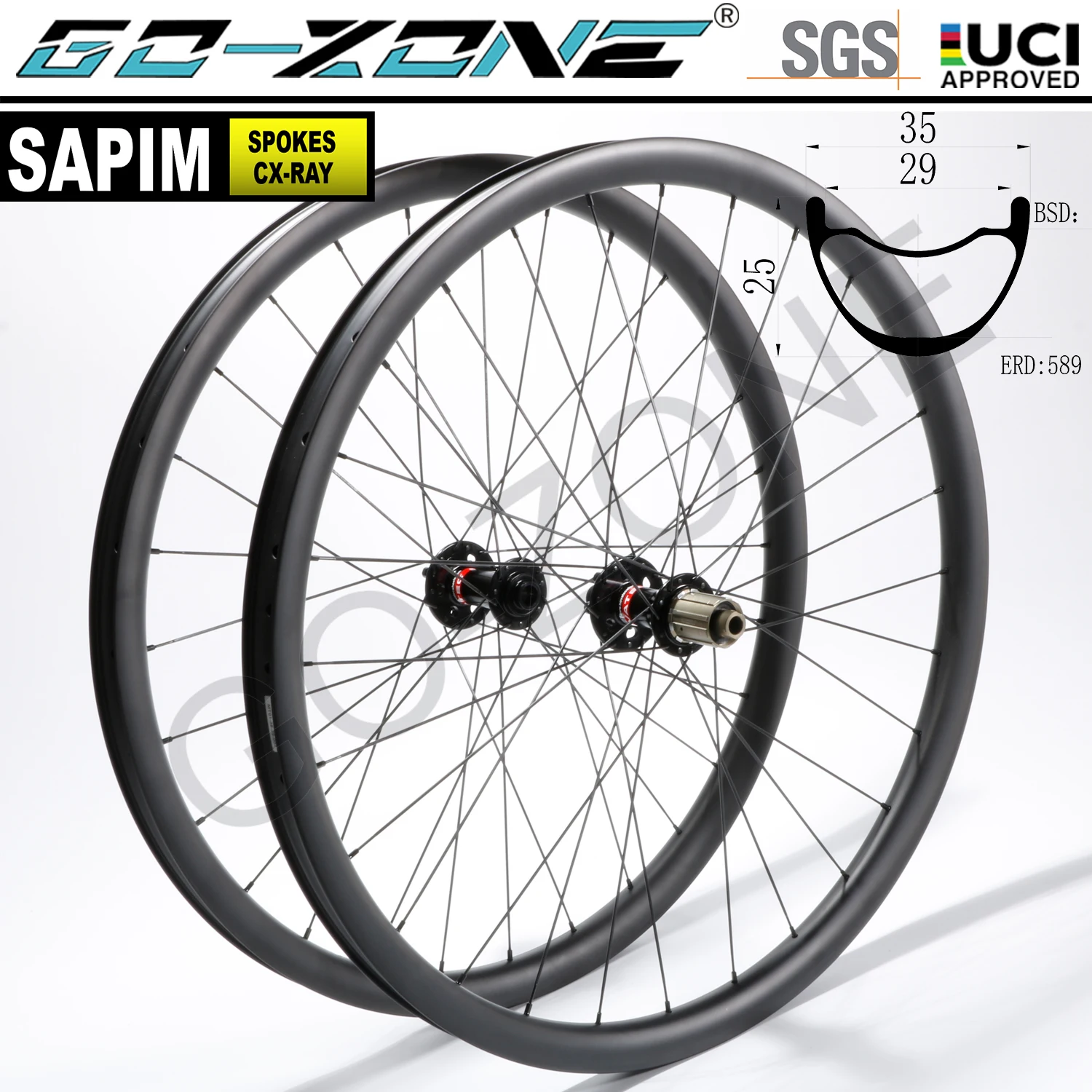 Ruote Mtb In Carbonio Super Leggero 29 Tubeless Uci Qualità 35X25Mm Sapim Shiman0/Sram Xd/ Shiman0 Ms12S Ruote Per Biciclette Mtb In Carbonio