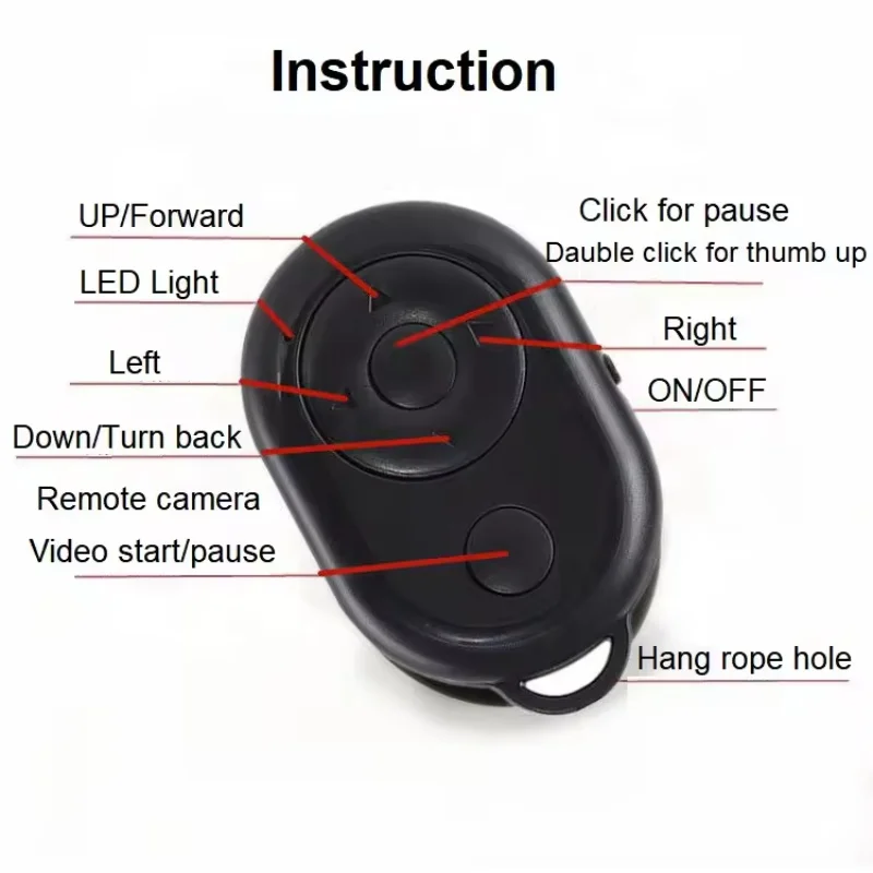 Mini bezprzewodowy pilot zdalnego sterowania kompatybilny z przyciskiem migawki samowyzwalacza Bluetooth dla aparatu Android Apple