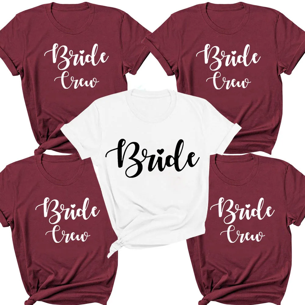 

Femme Wedding Bride Bridesmaid Shirt Women Birde Printing Tshirt Tee Team Bride