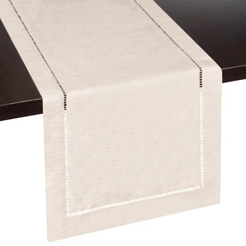 Tischläufer Mit Kaffeetassen-Motiv – Leinen, 33x178 Cm, Bauernhaus-Stil, Für Küche & Esszimmer
