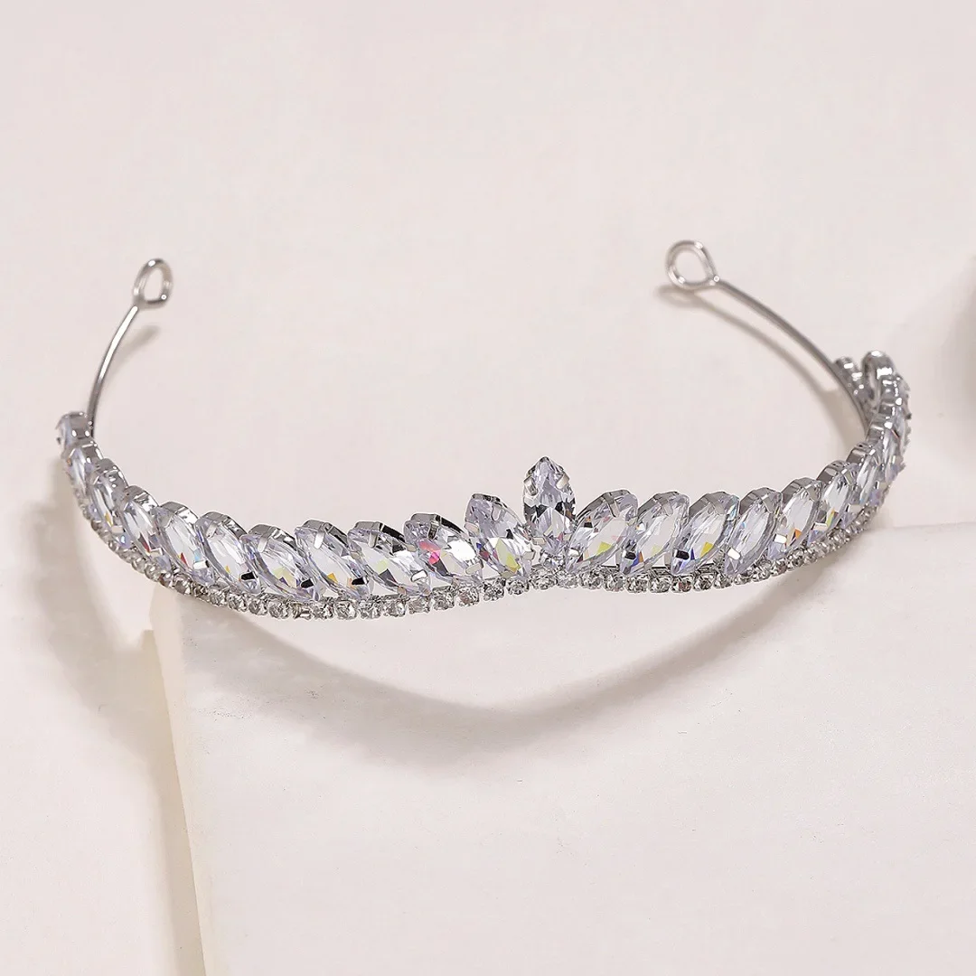 1PC Crystal three-dimensional bridal decorative headband tiara Birthday crown Wedding tiara