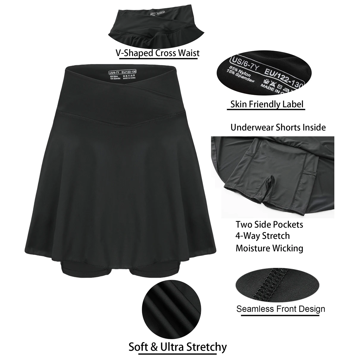 Girls Athletic Tennis Skort 2