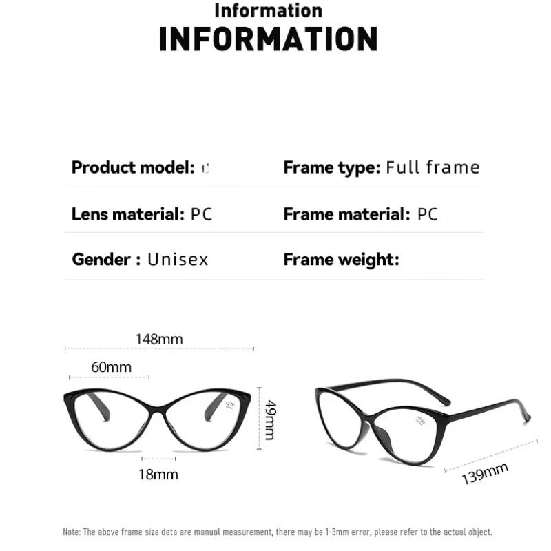 New Vintage Photochromic Eyeglasses Large Frame Cat Eye Reading Glasses Blue Light Blocking Eye Protection Presbyopia Eyewear 6