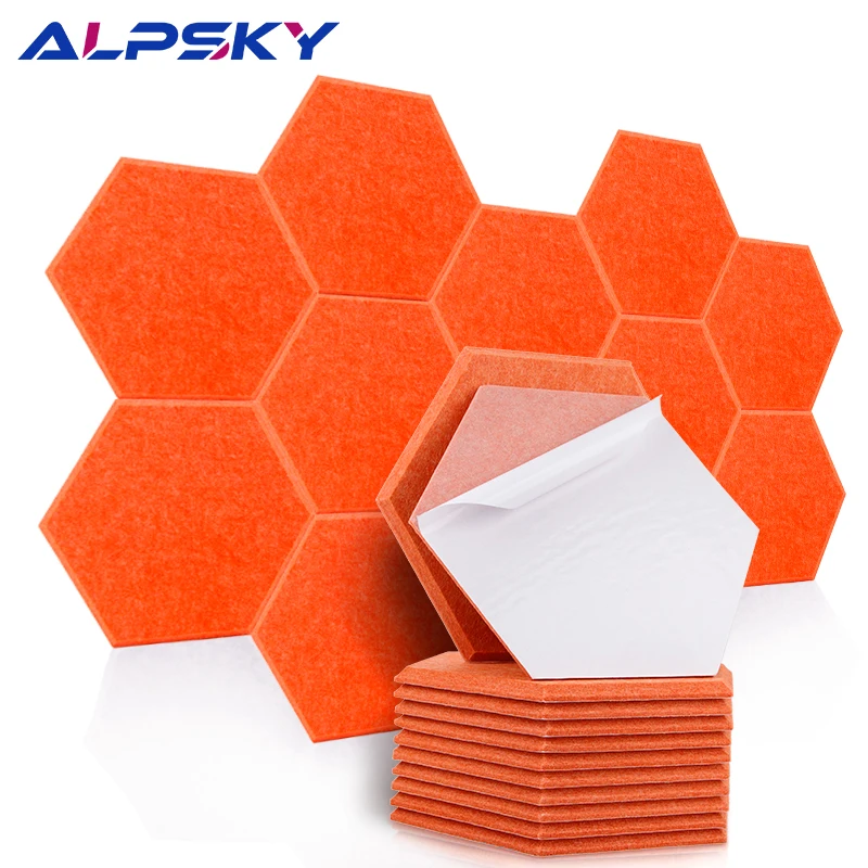 12Pcs Hexagon Selbst-adhesive Schallschutz Wand Panels Sound Proof  Akustische Panel Studie Schlafzimmer Kindergarten Wand Dekor Wohnkultur