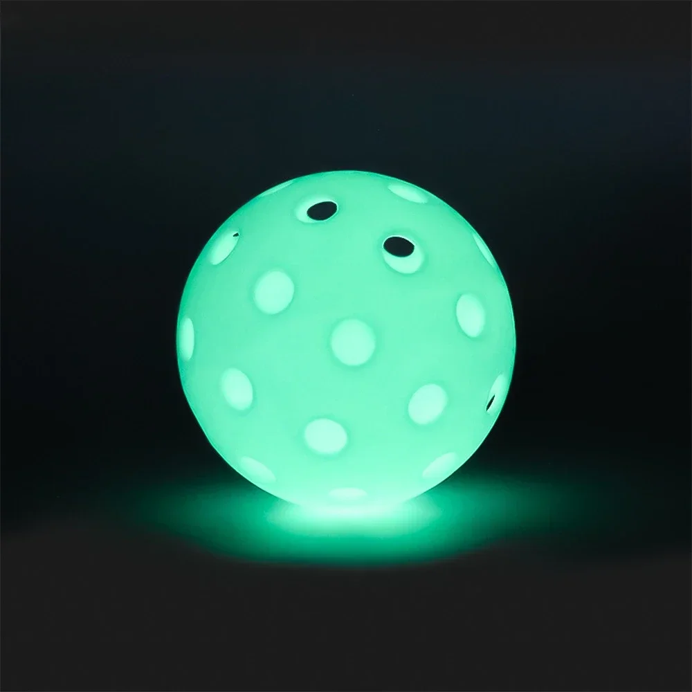 6PC 74MM 40 Holes Luminous Pickleball Durable Multicolor Elastic Tennis Glow In The Dark PE Ball Indoor Outdoor Competition Ball pickleball balls