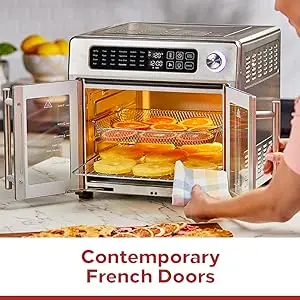  Emeril Lagasse 26 QT Extra Large Air Fryer, Convection Toaster  Oven with French Doors, Stainless Steel : Home & Kitchen