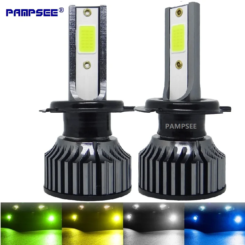 72W 16000LM Car Headlight H4 H7 H1 LED H8 H9 H11 12000K 6000K 6500K lemon green Auto fog Light H3 9005 HB3 9006 12V LED Bulb F2C led headlights