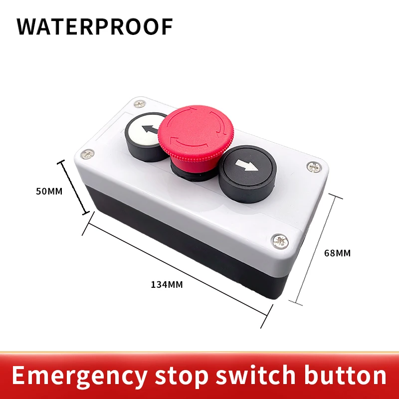 start stop self sealing waterproof button switch emergency stop industrial handhold control box With arrow symbol