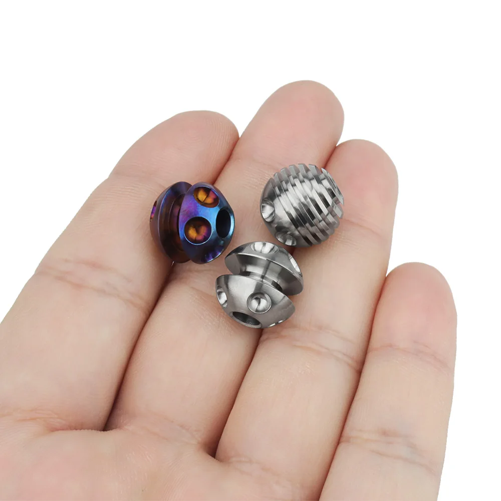 Perle Porte-clés EDC En Titane MG-2BK - Avec Boucle Et Cordon - 20mm, 3g