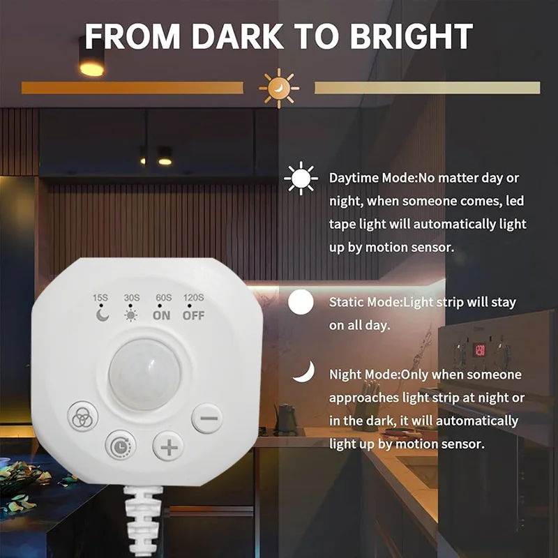USB 모션 센서 LED 스트립, 계단, 침대 밑 및 캐비닛용 추격 효과가 있는 모션 감지 조명