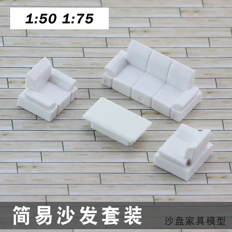 1:75 1:50 시뮬레이션 소형 ABS 소파 의자 세트 Diy 모델 실내 장난감 만들기 디오라마 1SET 용 건축 건축 자재