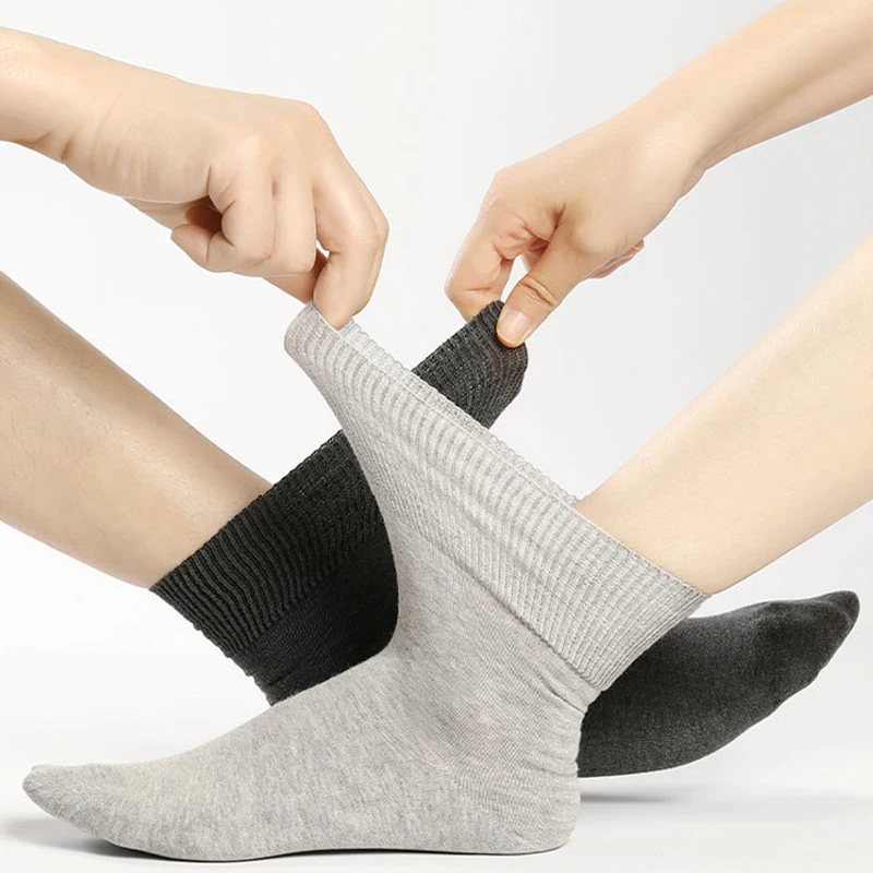 loose dress socks Tabio Mens Toe Crew Socks Anti-Odor Cotton, SteelBlue / 7-10