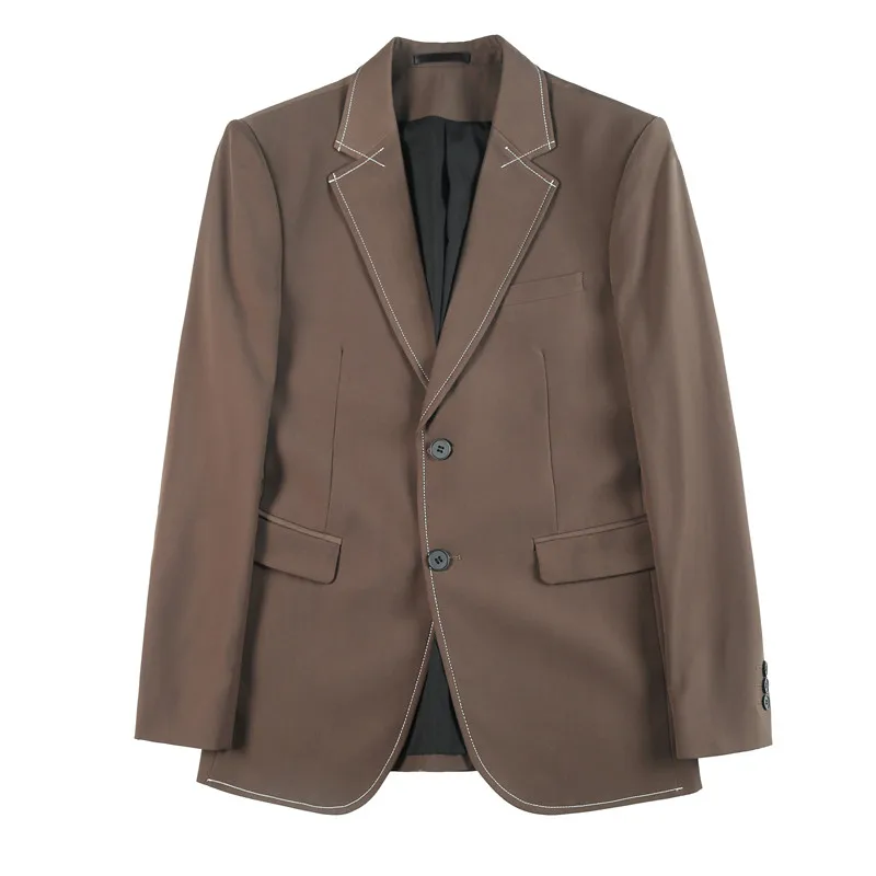 Blazer Hombre High Quality Korean Luxury Clothing Fashion Blazers Jacket For Men Business Casual Two Buttons Suit Coats Black