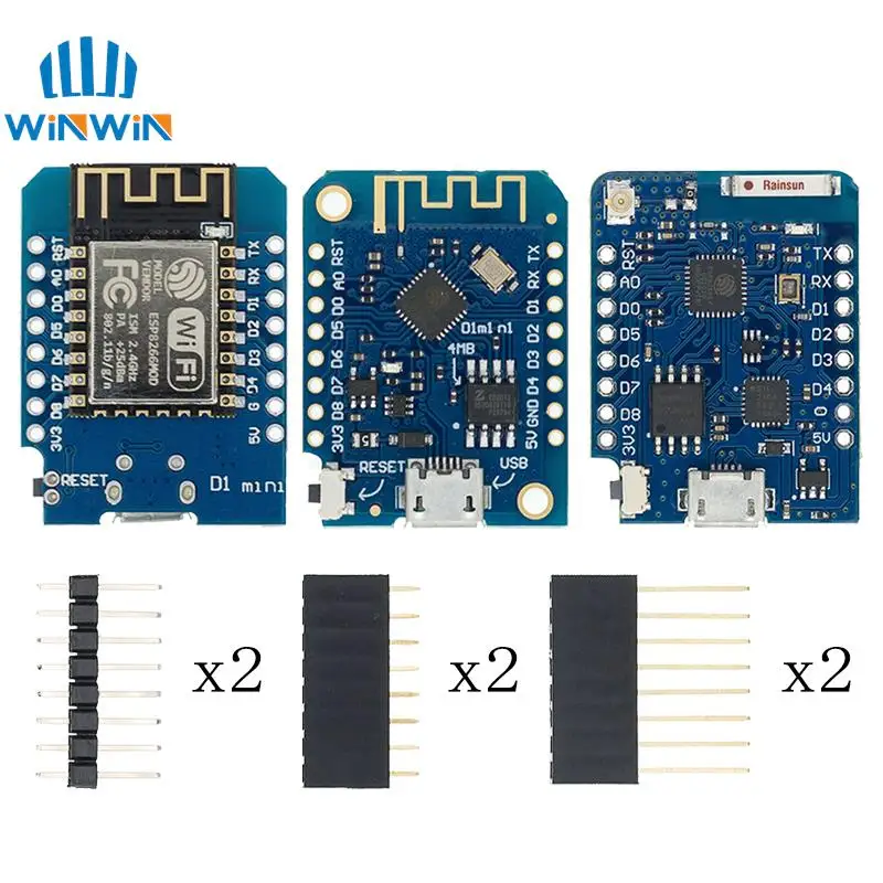 Esp8266 ESP-12 ESP-12F Ch 340G Ch340 V2 Usb Wemos D1 Mini Pro V3.0.0 Wifi Development Board Nodemcu Luis Board 3.3V Met Pinnen