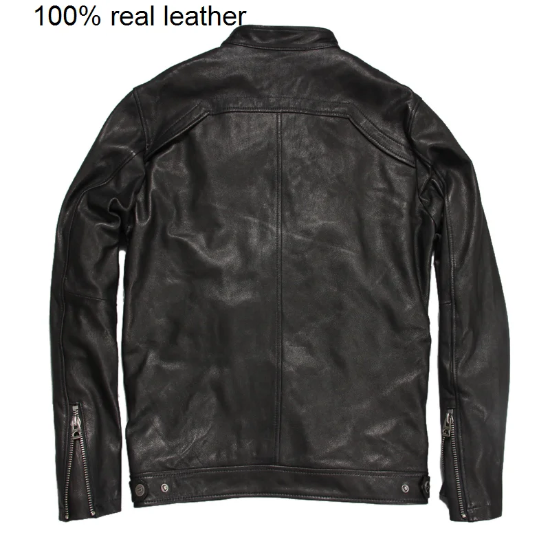 

CLERANCE SALE ! Men's Jacket Men Soft Matte Goat Skin Coat Black Male Genuine Leather Jackets Autumn Plus Size 6XL M031
