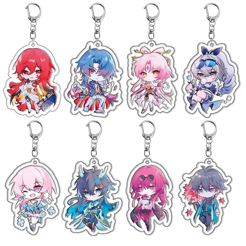 

Honkai: Star Rail Keychain Cartoon Cute Luocha Fu Xuan Blade Imbibitor Lunae Pendant Car Key Ring Bag Accessories Anime Game Cos