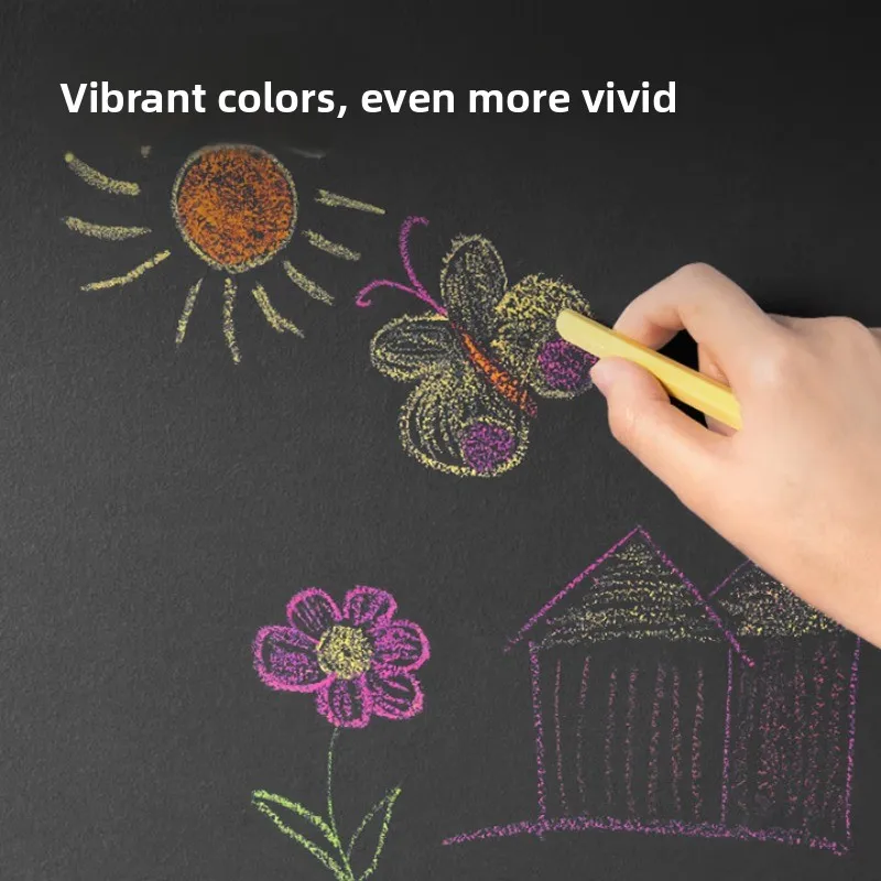 델리 50개입 10색 코팅 분필, 먼지 없는 컬러 분필, 가정 교육용 지울 수 있는 세척 가능한 고체 분필