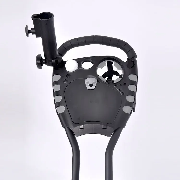 quick fold 3 wheels Standard Push Golf Trolley with umbrella holder