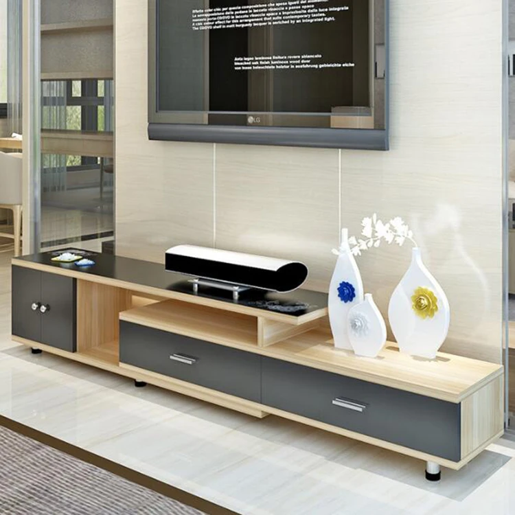 New Tempered Glass TV Table Simple Fashion TV Cabinet With Drawer