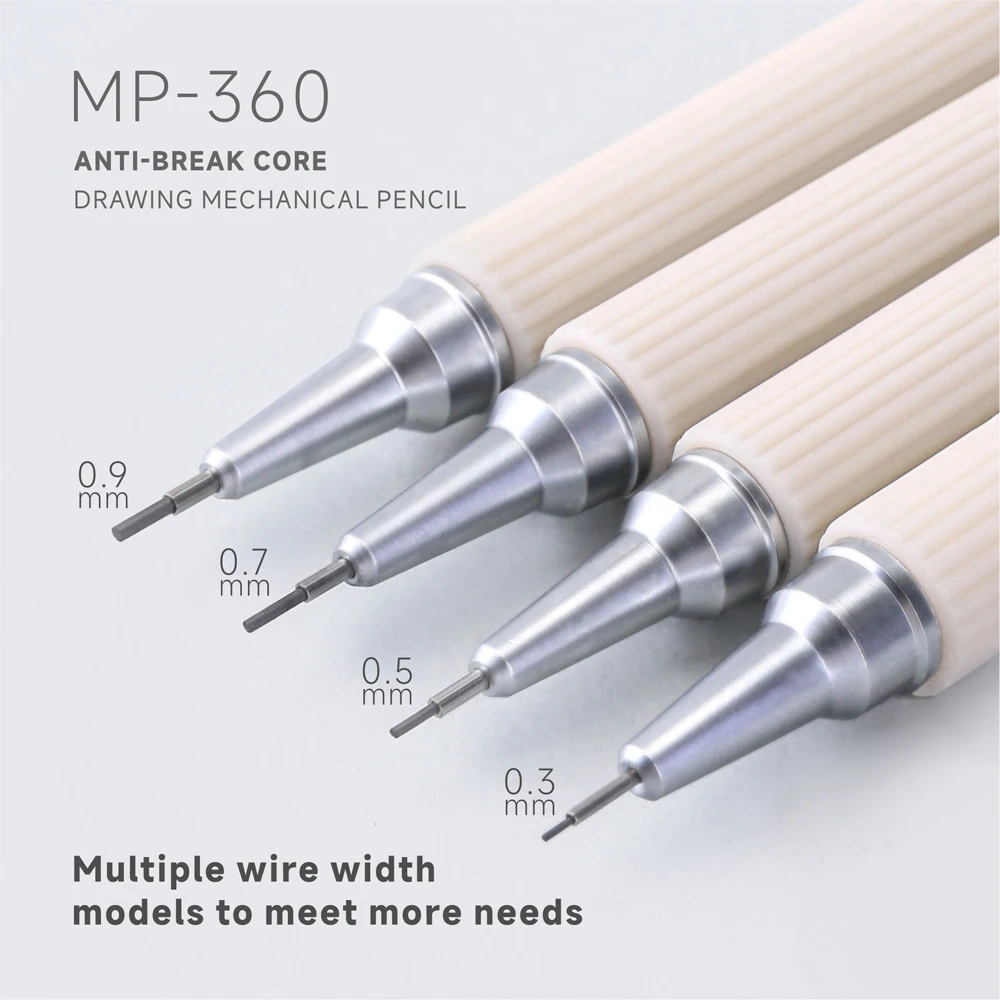 Drawing Mechanical Pencil Set with Erasers & Lead Core 0.3/0.5/0.7/0.9mm Soft Retractable Pencils for School Study Writing