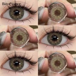 Bio - Essence Radiant Blue Contact Lenses - Enhance Your Natural Eye Color with Stunning Hues (Green Gray)