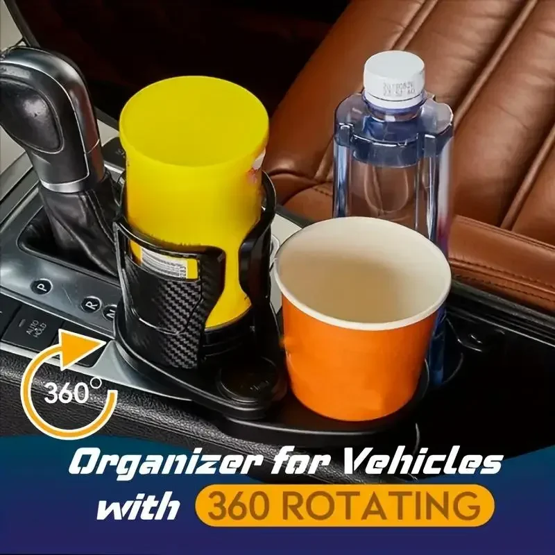 Adjustable Car Cup Holder Expander With Phone Holder